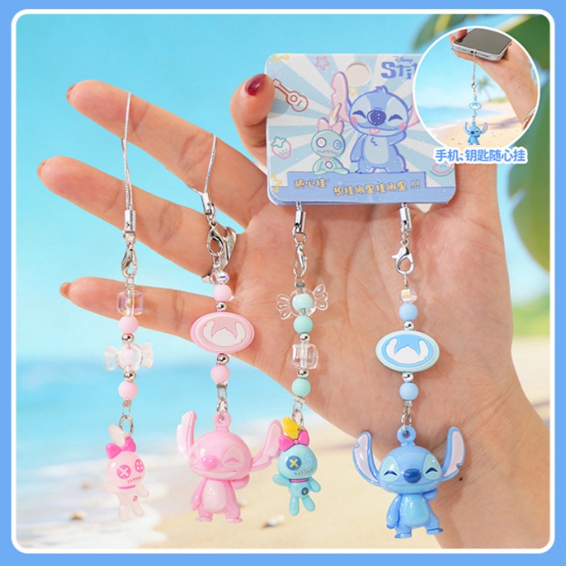 Phone Accessories Ideas - Orijinal Stitch Karikatür Anahtarlık, Çift Figürlü,
