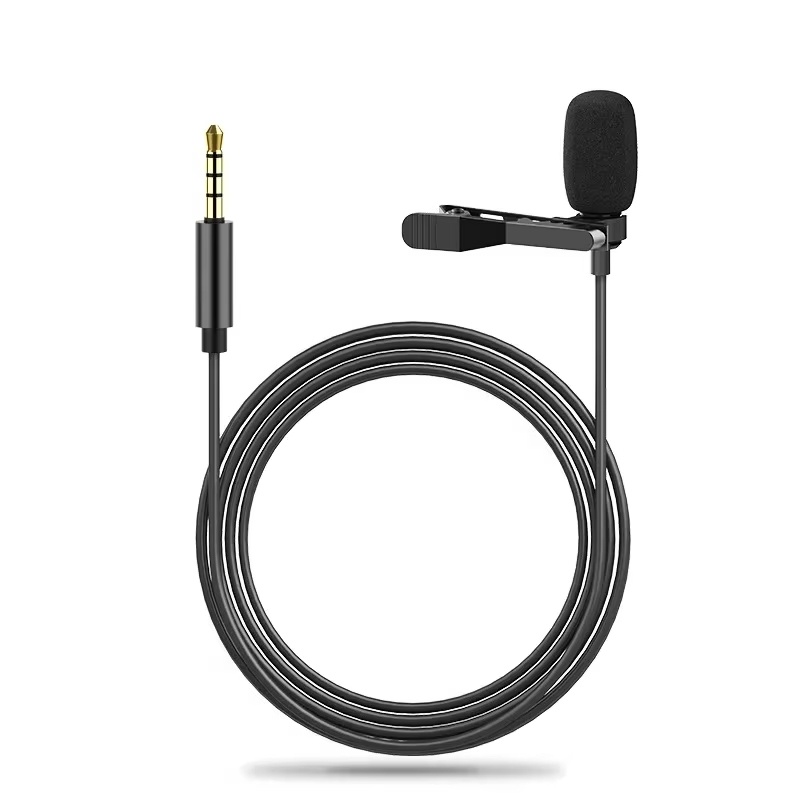 Type C Adapter - Taşınabilir 1.5m Yaka Mikrofonu Kondenser Klipsli