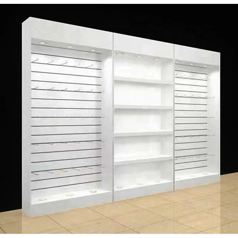 Phone Accessories Cabinet - Ahşap çıtalı duvar cep telefonu aksesuarları