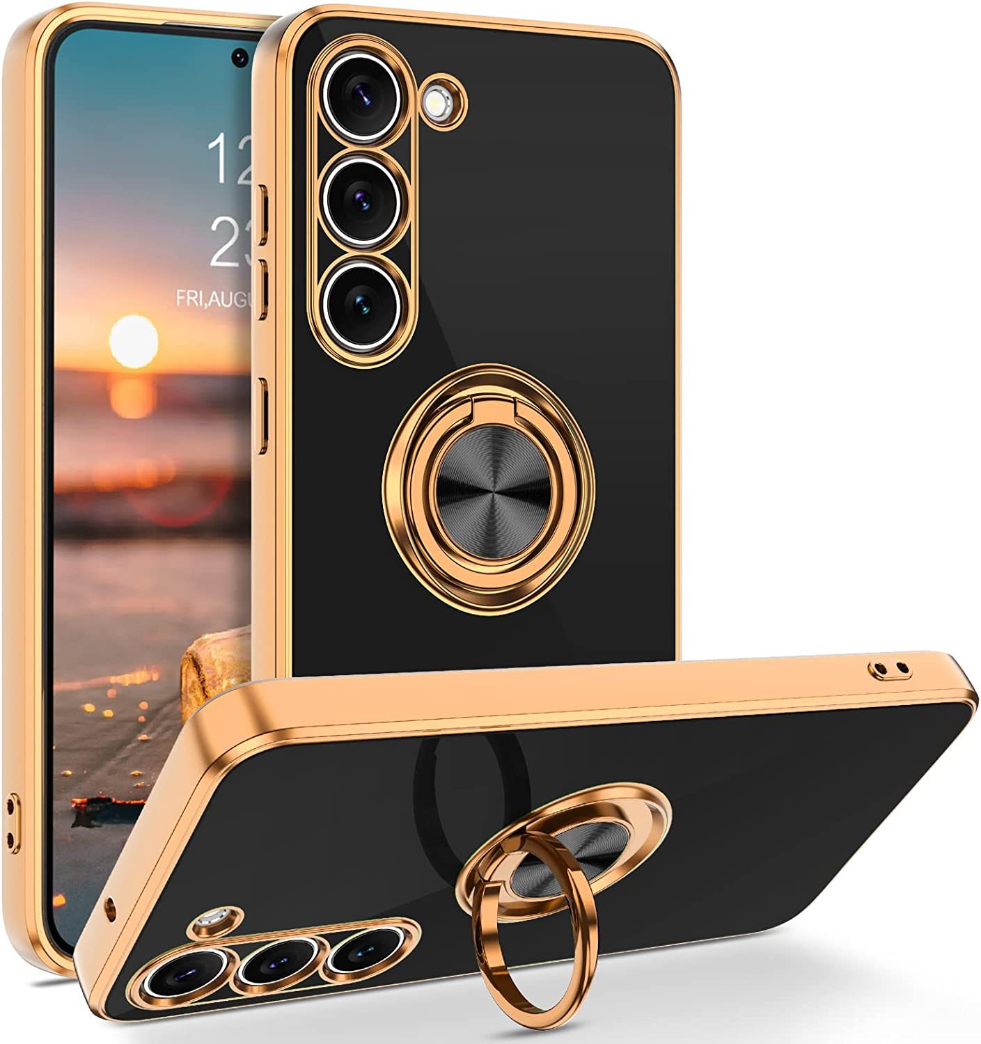 Phone Ring Holder - Lüks Kaplama Manyetik 360 ° Samsung